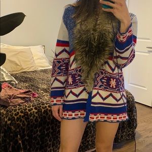 MINKPINK fur hobo shrug